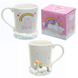 1 pièce mignon original arc-en-ciel nuages licorne tasse je ne crois pas aux humains tasse à café magique cheval volant thé lait tasses et tasses