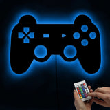Gamepad Controler miroir mural avec LED rétro-éclairage Joystick jeux miroir décoratif jeu vidéo rétro Arcade décor à la maison Gamers cadeau