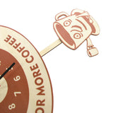 Heure pour plus de café citation inspirante café horloge murale avec tasse oscillante café horloge décorative horloge murale montre café amoureux cadeau