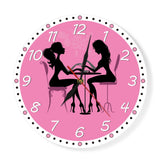 Manucure Salon horloge murale ongle Salon Spa personnalisé horloge murale personnalisé illustration pédicure Art Nail Studio entreprise mur Art décor