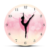 Fille chambre décor Ballet fille princesse rose horloge murale bébé fille danse horloge murale ballerine mobile jambe danse horloge montre