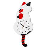 Horloge murale chat japonais avec queue en mouvement Silhouette chat remue sa queue Design amusant horloge murale moderne montre murale chat amoureux cadeau