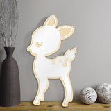 Dessin animé Style petit cerf acrylique miroir et en bois retour pépinière bébé enfant chambre décoration suspendus mur miroir nouveau-né cadeau