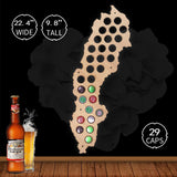 Suède en bois carte bouteille bière Cap carte décor mural recueillir pour Bar Club Cap collectionneurs Laser gravé suspendus mur Art décoration