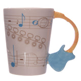 1 pièce musique guitariste Cearmic tasse à café guitare acoustique poignée tasse avec Notes de musique musiciens thé tasse cadeau pour musique Freaks