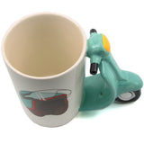 1 pièce rétro Scooter tasse en céramique Moto Moto forme 3D poignée créative bureau tasse à café tasse à thé nouveauté cadeaux