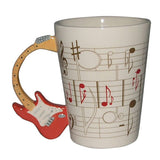 1 pièce musique guitariste Cearmic tasse à café guitare acoustique poignée tasse avec Notes de musique musiciens thé tasse cadeau pour musique Freaks